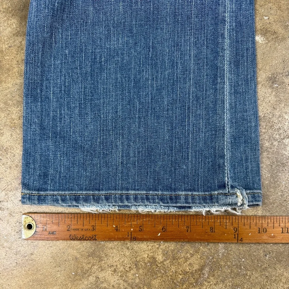 BKE Easy Street Bootcut Jeans Mens 34x33.5‎ Blue Faded Distressed Denim Buckle
